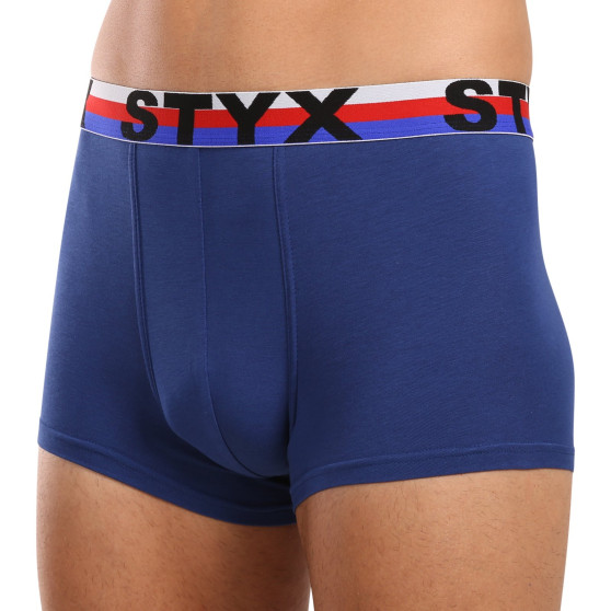 3PACK Styx heren boxershort sport elastisch donkerblauw driekleur (3G1968)