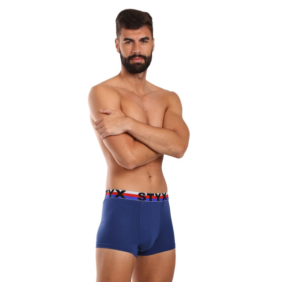 3PACK Styx heren boxershort sport elastisch donkerblauw driekleur (3G1968)