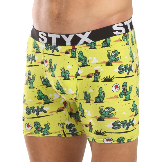 Styx Heren boxershorts lange kunst sport rubber cactus (UN1351)