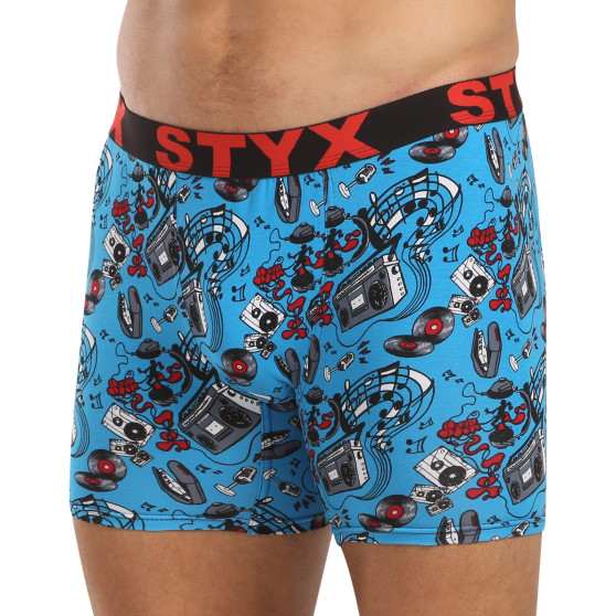 Styx Heren boxershorts lange kunst sport rubber muziek (UN1558)