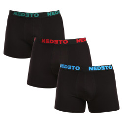 3PACK herenboxershort Nedeto zwart (3NB003b)