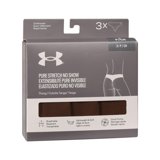 3PACK dames string Under Armour bruin (1383893 625)