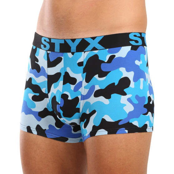 Styx Herenboxershort kunst sport rubber camouflage blauw (G1850)