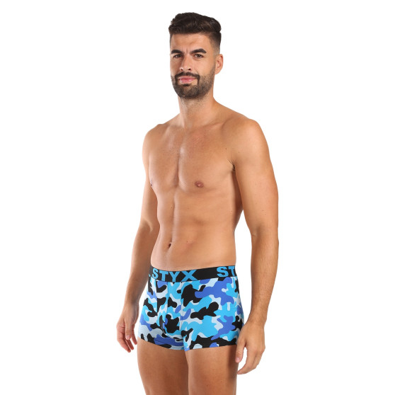 Styx Herenboxershort kunst sport rubber camouflage blauw (G1850)